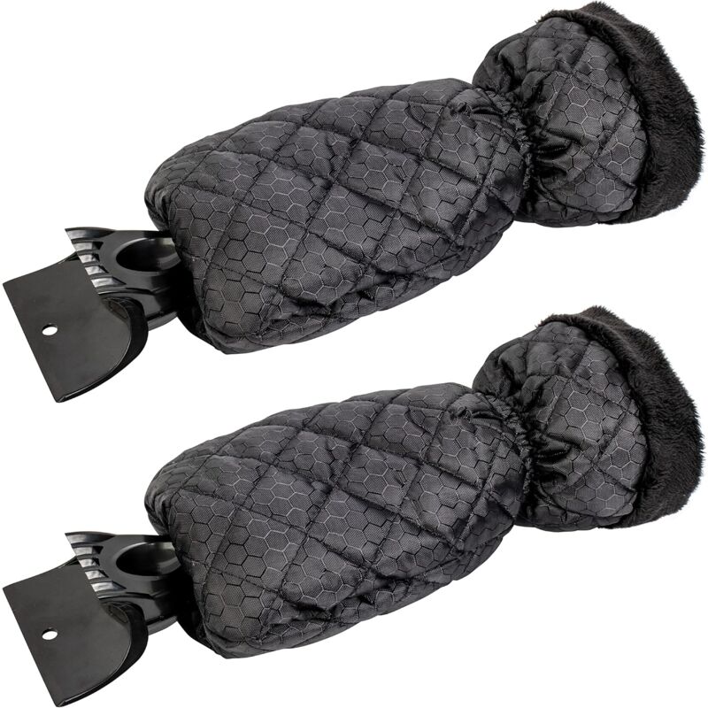 2 Pack Car Ice Scraper - Car Windshield Scraper Window Glove, Snow Scrapers With Waterproof Lining, Removes Ice And - Image 1
