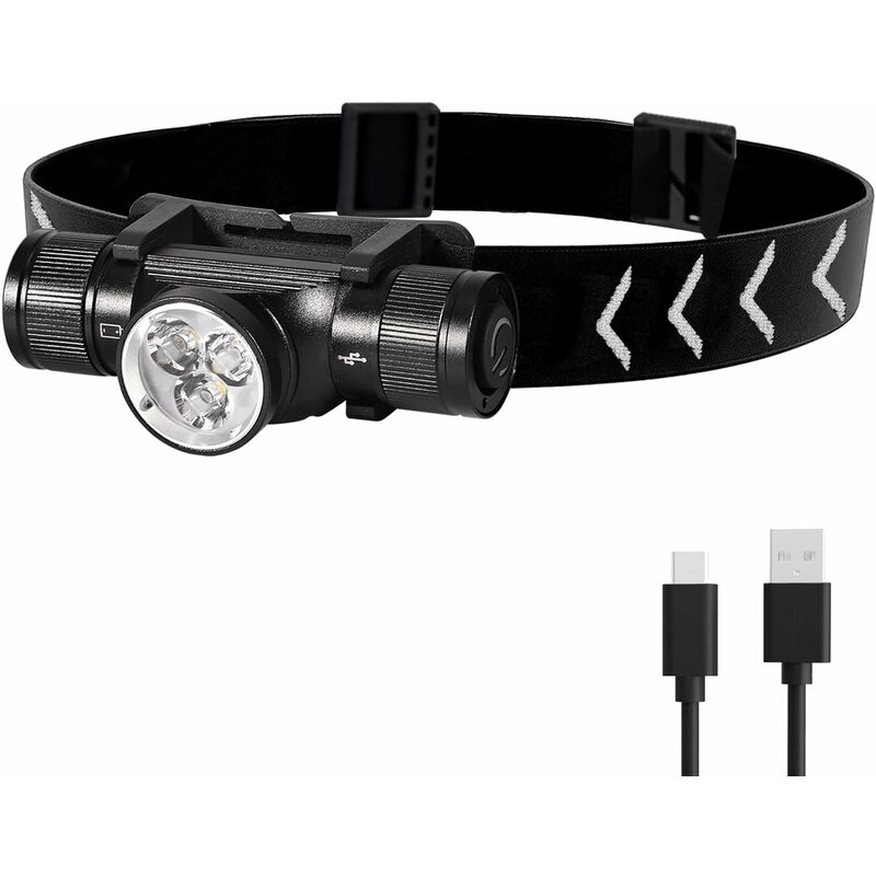 H330 Headlamp, 1500 Lumens Rechargeable LED Headlamp, Ip66 Waterproof Head Torch, 5 Lighting Modes For Cycling Camping - Image 1