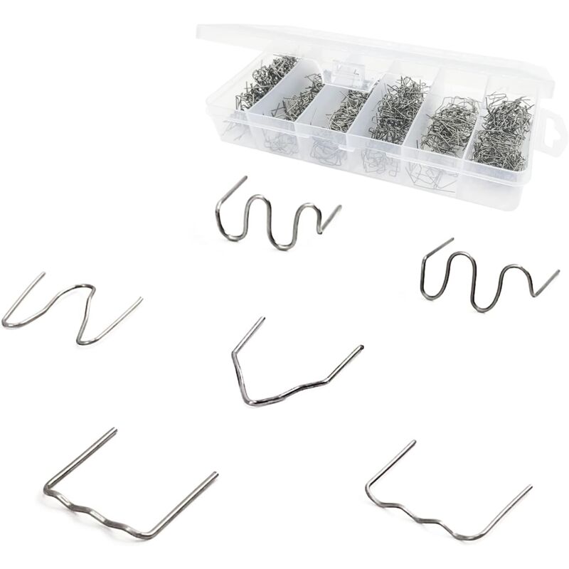 1800 pcs Tungsten Steel Hot Staples, 0.8Mm/0.6Mm Welding ROds Hot Staple Repair Welding Nail, For Car Bumper Plastic - Image 1