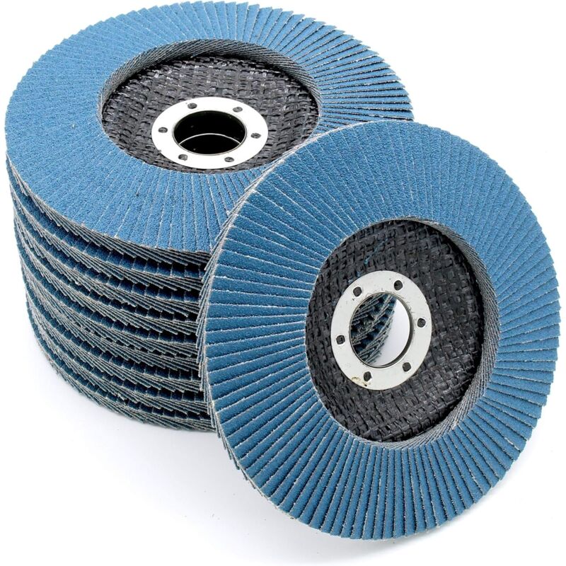 Compartment Discs │ Blue │ 10 Pieces │ Ø 125 Mm │ Grain 73 │ Stainless Steel │ Abrasive Discs │ Flap Discs - Image 1