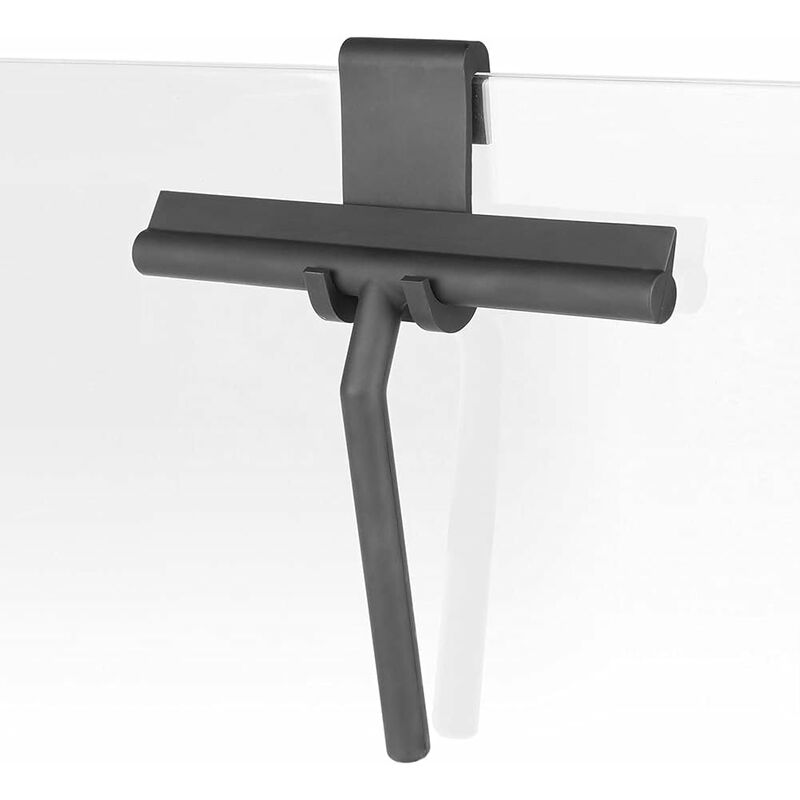 27Cm Silicone Shower Squeegee - For Glass Shower Door And Wall - With Hanging Hook - Black - Image 1