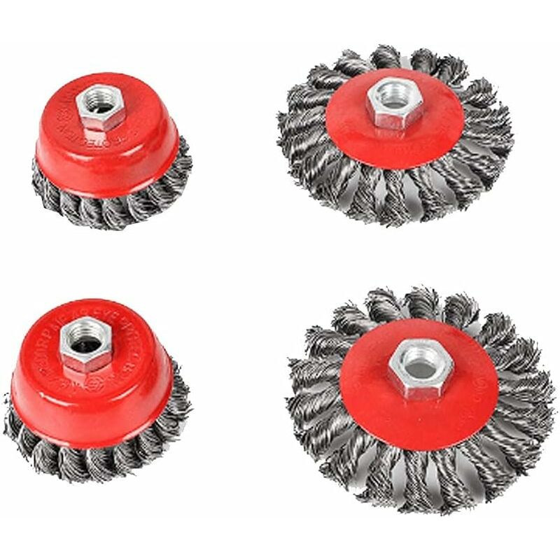 Bevel Brush For Angle Grinder, Metal/Steel, Twisted Wire, Flexible, Diameter: 75 And 100 Mm, Mounting Thread: M14, 4 - Image 1