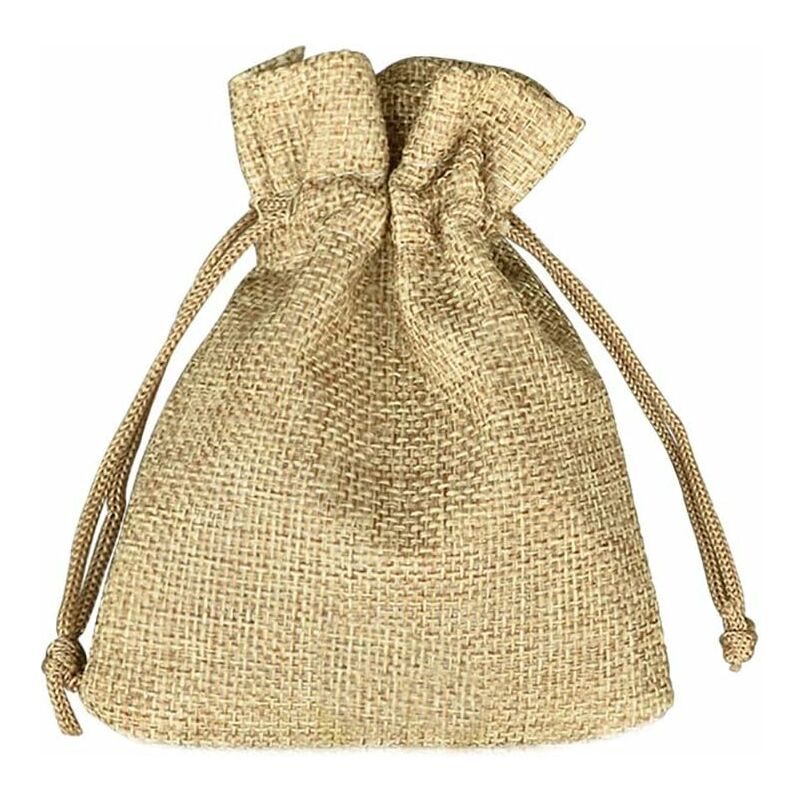 100 pcs Jute Bags 7X9Cm, Reusable Gift Bags, Burlap Pouches With Drawstring For Jewelry Gift Party Birthday Christmas - Image 1