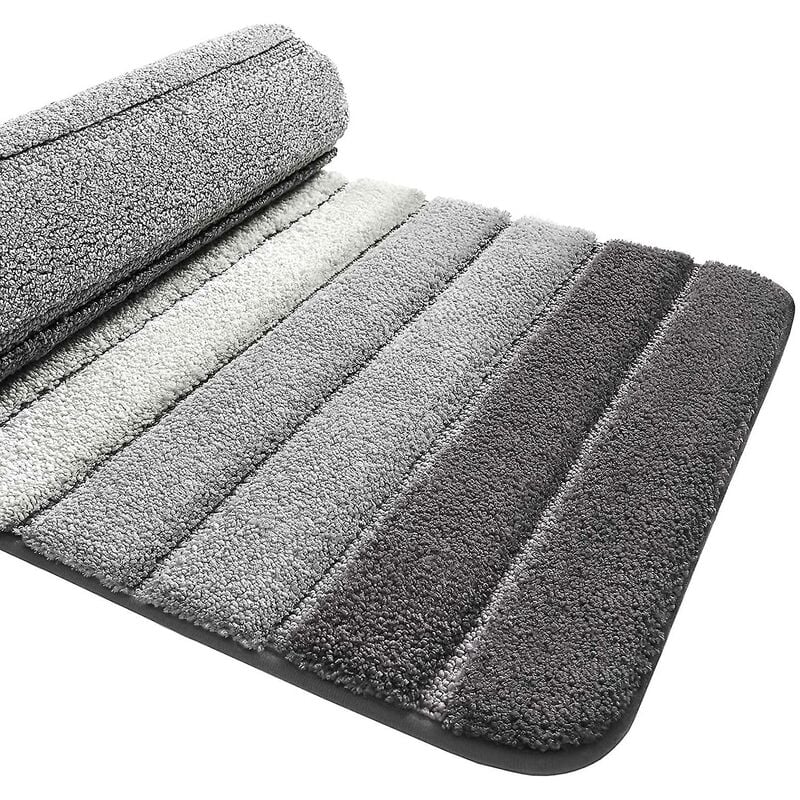 Non-Slip Bath Mat, Extra Soft Bathroom Rug, Machine Washableable, Water Absorbent, 40 X 60 Cm, Grey - Image 1