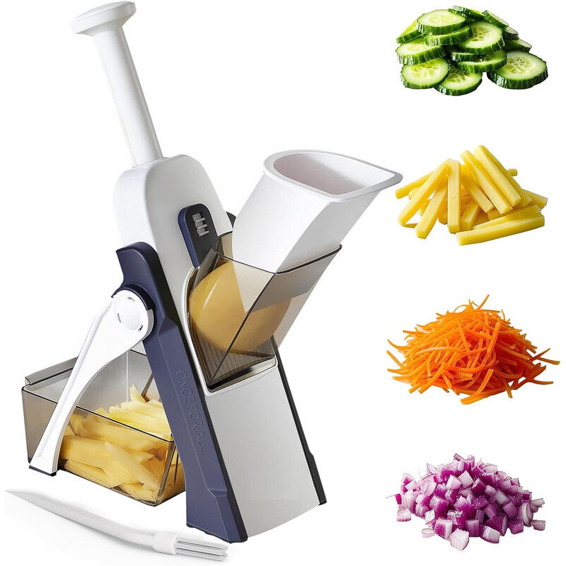 Kitchen Mandoline Safety Slicer Manual Multifunction All Vegetable Cutter Stainless Steel Blade, Julienne, Cubes, Fcoupe - Image 1