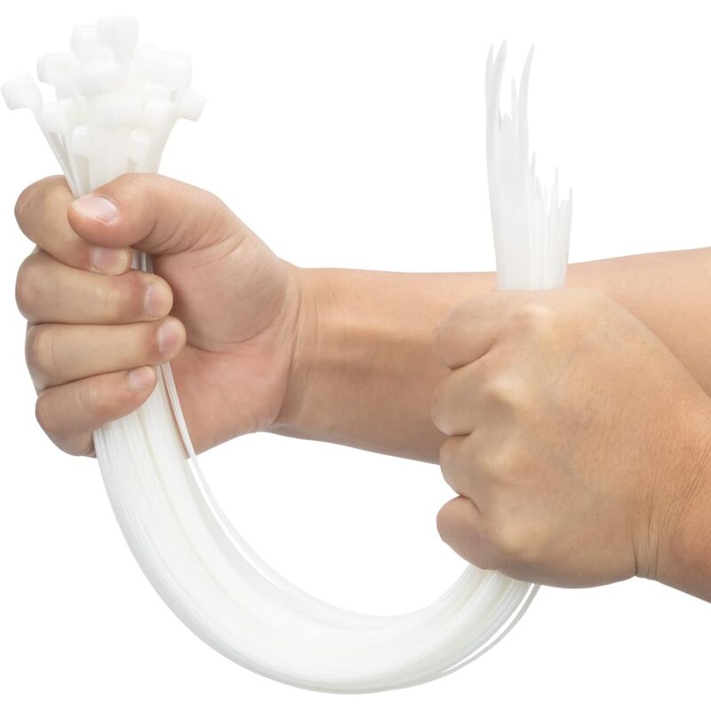 100 Pieces White Large Cable Ties, Extra Long 400Mm X 9Mm Cable Tie Nylon Uv Resistant, 80 Kgs Heavy Duty Cable Ties - Image 1