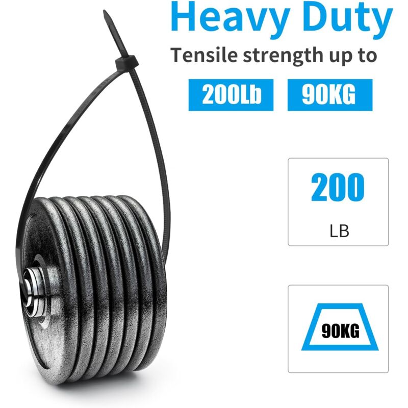 100 Pieces White Large Cable Ties, Extra Long 400Mm X 9Mm Cable Tie Nylon Uv Resistant, 80 Kgs Heavy Duty Cable Ties - Image 3