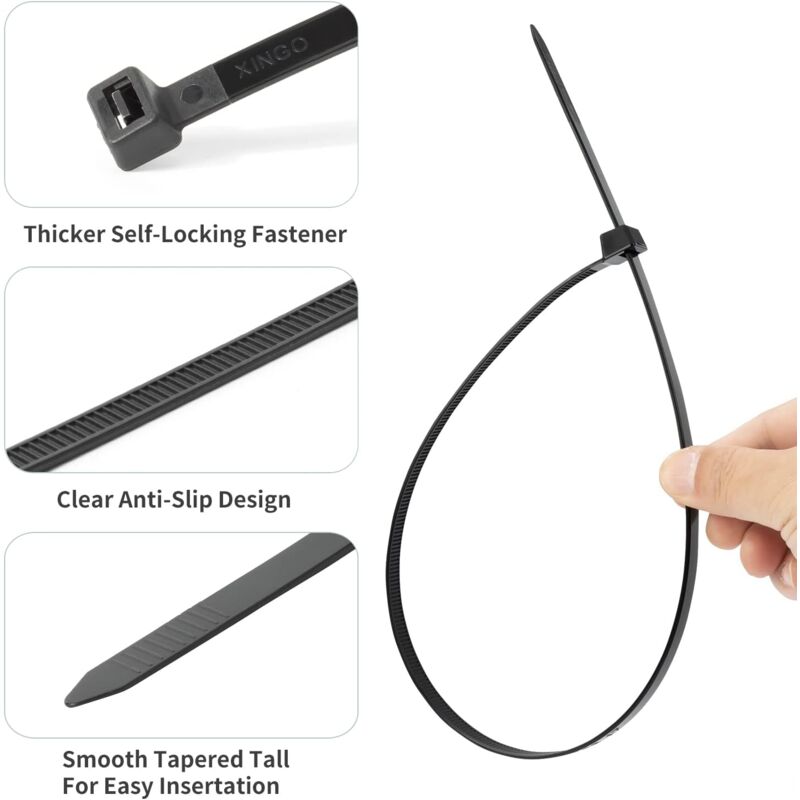 100 Pieces White Large Cable Ties, Extra Long 400Mm X 9Mm Cable Tie Nylon Uv Resistant, 80 Kgs Heavy Duty Cable Ties - Image 4