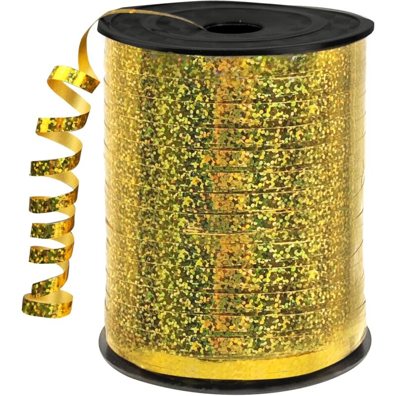 One Spool Smooth Gold Ribbon - 400M X 5Mm Gold Gift Ribbon For Wedding, Diy Arts & Crafts, Party And Gift Wrapping - Image 1