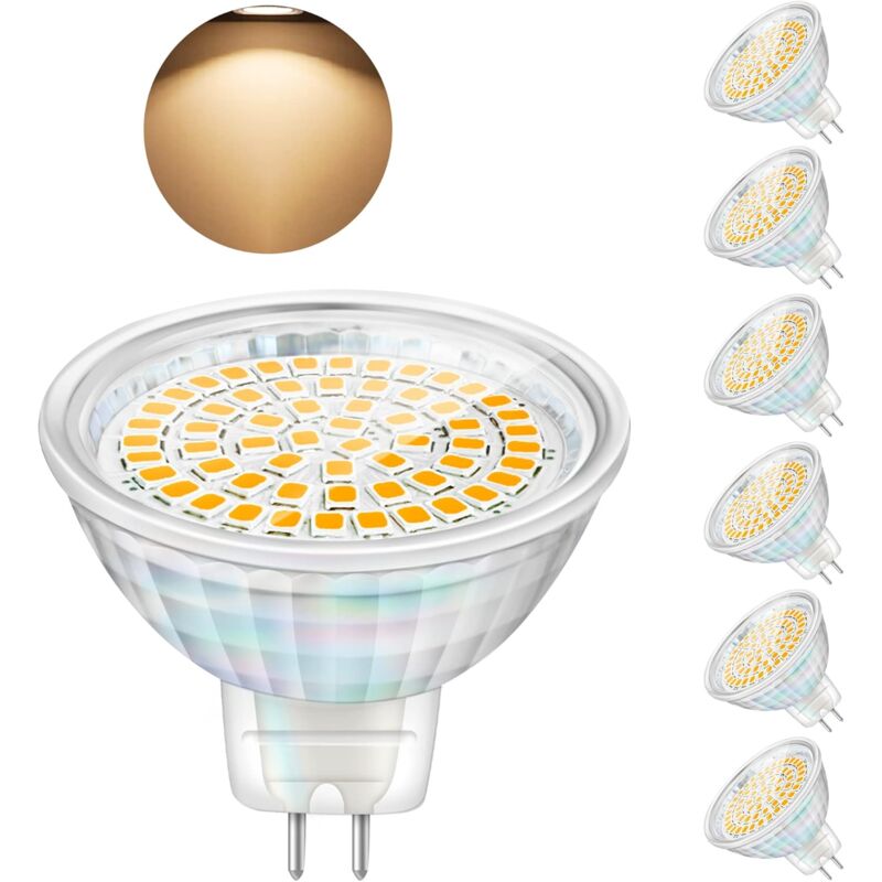 LED Bulbs Gu5.3 5W 12V Mr16 Spotlight Replace Halogen Spotlight 460 Lumens Warm White 3000K Non-Dimmable Pack Of 6 - Image 1