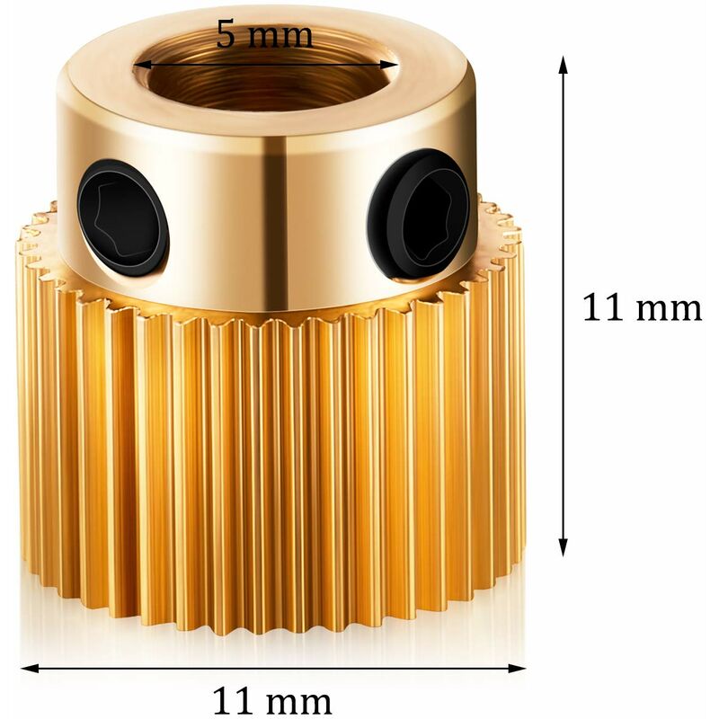 Extruder Wheel 3D Printer Parts Gear 40 Teeth Brass Extruder Wheel Compatible With Cr-10, Cr-10S, S4, S5, Ender 3, - Image 2
