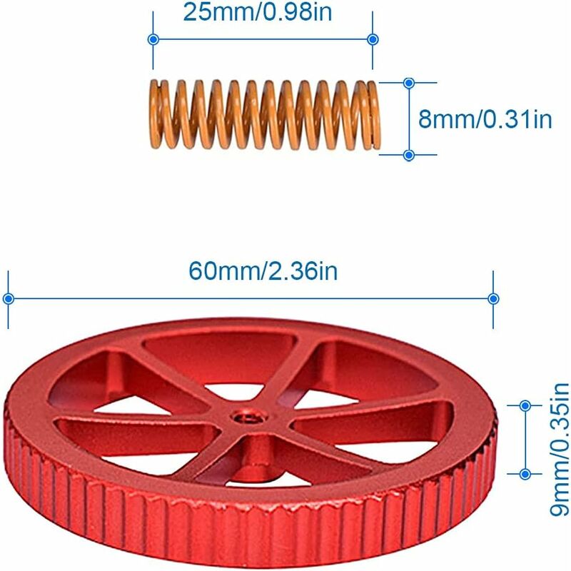 4 pcs Aluminum Upgrade Nuts Compatible With Ender 3/3 Pro/3 V2, 5/5 Plus/Pro, Cr 20 3D Printers Incl 4 pcs Hot Bed Die - Image 2