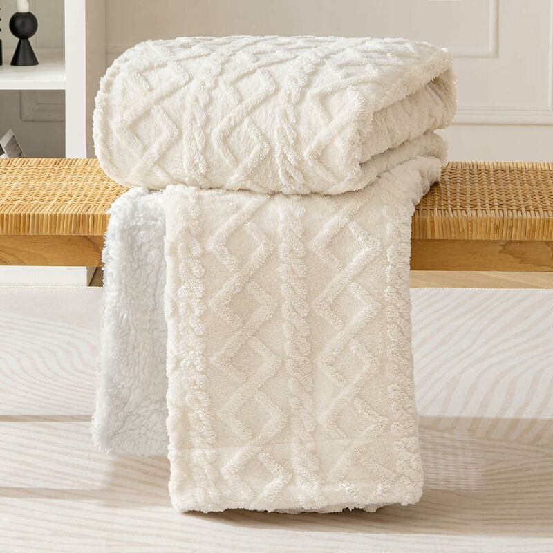 Blanket 100X150Cm Sherpa Fleece Blanket In Soft And Plush Wool With Heating Pile To Help You Sleep Better For Baby Bed - Image 1
