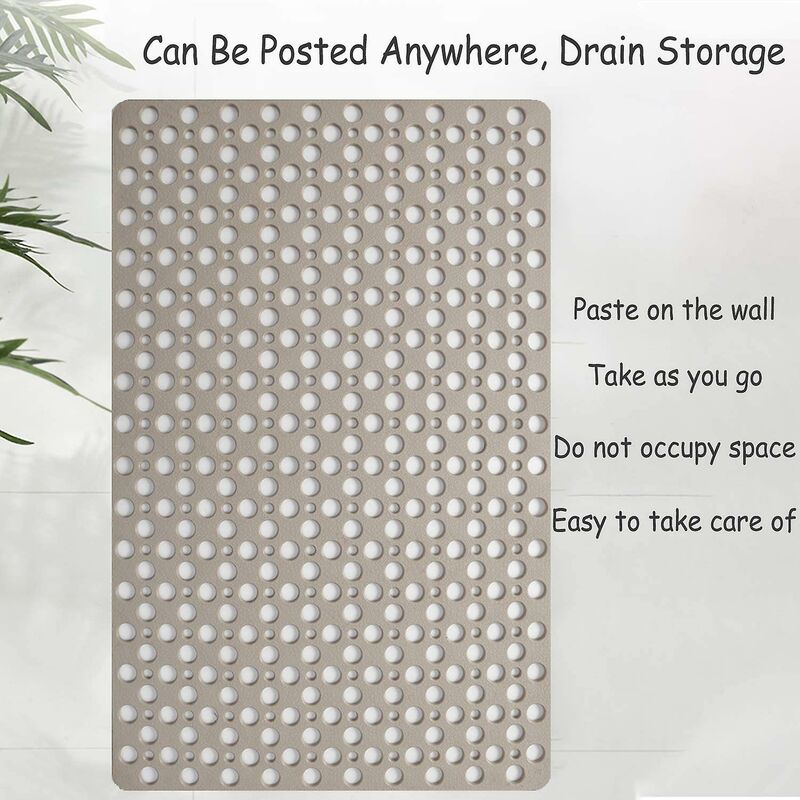 Anti-Mold Non-Slip Bath Mat Tpe Shower Mat Antibacterial Non-Slip Bathroom Mat With Suction Cups Khaki 16.9