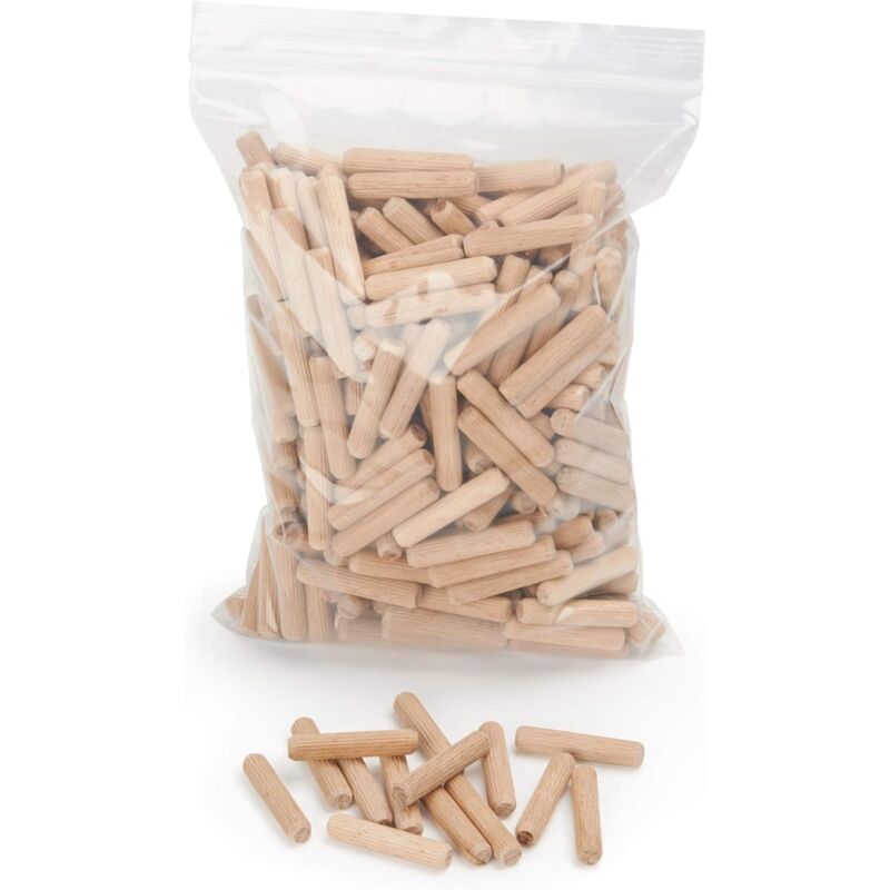 400 pcs Of Wooden Dowels 8 Mm X 50 Mm - Solid Beech Wood Dowel Ideal For Wood ROuter - Suitable For Drilling - Image 1
