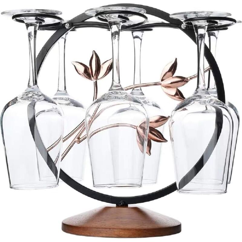 Freestanding Metal Wine Glass Drying Rack Kitchen Bar Decor Multi-Function Display Stand Tabletop Storage Holder - Image 1