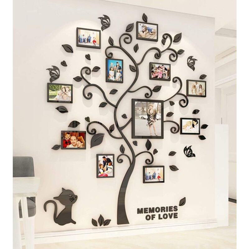 Wall Stickers Tree Photo Frame 3D Diy Mural Decals Arts Home Decoration For Bedroom, Living ROom, Nursery, Hall, - Image 1