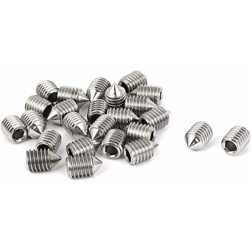 16 pcs 5Mm Length Countersunk Grub Screws, Various Metric Threads, M3, M4, M5 & M6. A2 Grade Stainless Steel Hexagon - Image 1