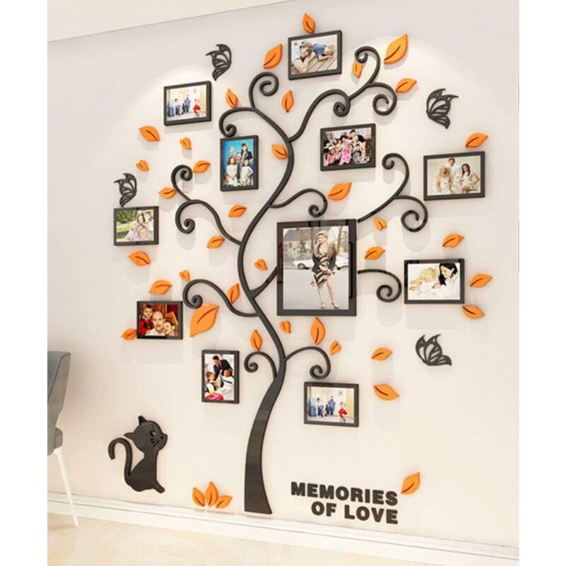 Wall Stickers Tree Photo Frame 3D Diy Mural Decals Arts Home Decoration For Bedroom, Living ROom, Nursery, Hall, - Image 1