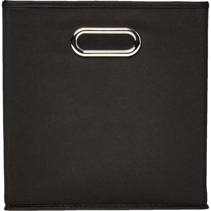 6 pcs Set Foldable Fabric Storage Cubes With Oval Grommets Black - Image 2