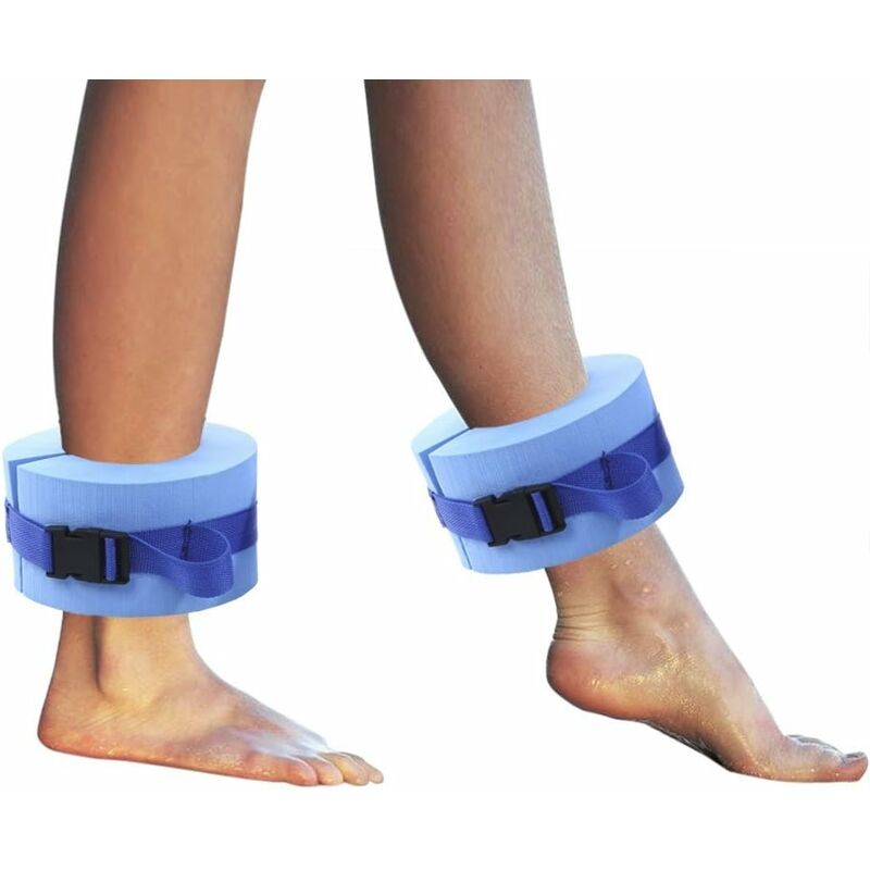 Foam Swimming Armbands, Water Aerobics Float Ring, Ankle Arm Belts With Quick Release Buckle 2 Pack, Blue - Image 1