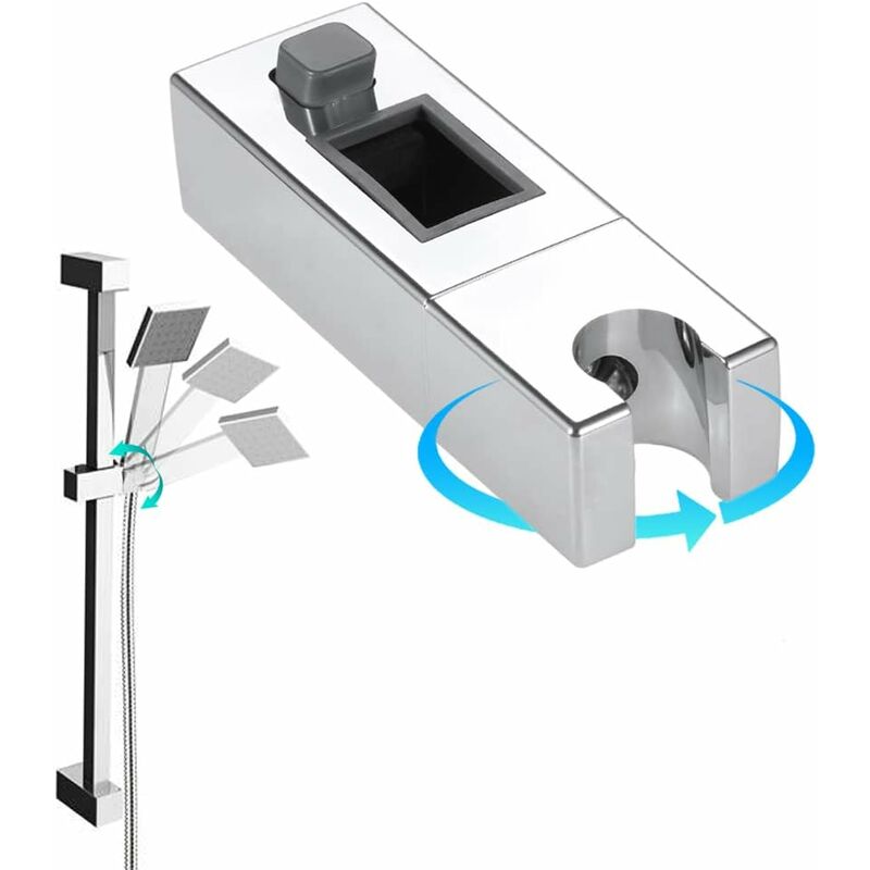 Adjustable Rectangular Shower Head Sliding Bracket Holder For Bathroom - Image 1
