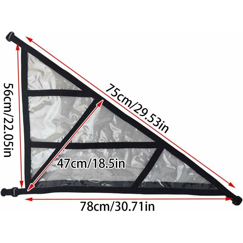 Ceiling Cargo Net - Triangle Car Ceiling Cargo Net Pocket Storage Net - Adjustable Double Layer Mesh ROof Organizer - Image 2