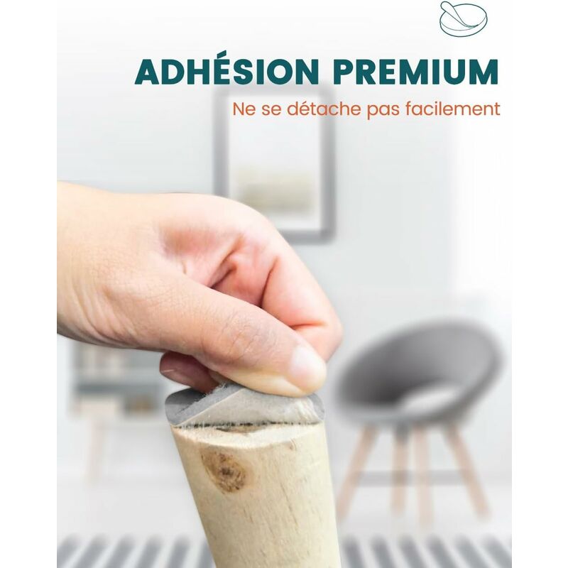 Self-Adhesive Furniture Pads, Furniture Chair Pads 3 ROlls (100 10Cm+100 5Cm+100 2Cm), Chair Pad 4Mm-Thick Felt Pad - Image 4