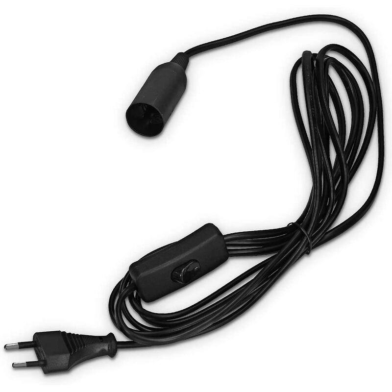 E27 Socket With Wire - Lamp Holder For Bulb With Power Cord Electrical Plug And Switch - 1.8M Cable - Image 2