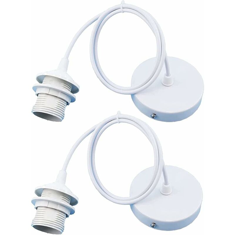 Parts E27 Lamp Socket, Pendant Light Holder Hanging Lamps Accessories With 1M Cable, E27 Lamp Holder With Cable For - Image 1