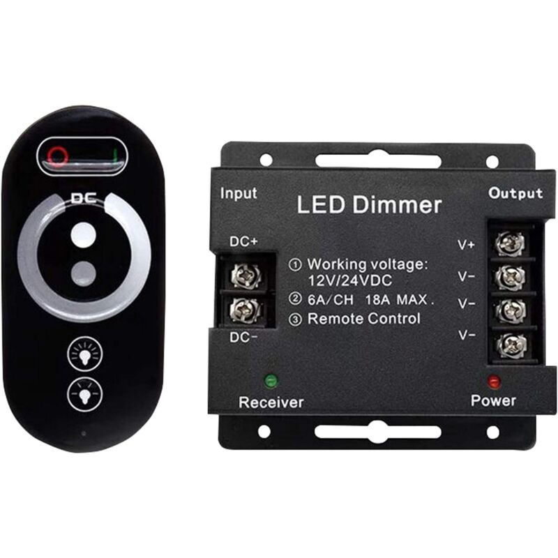 12V Wireless LED Touch LED Dimmer Switch - 12V Dc With Remote Control For All Dc Dimmable LED Lamps - 18A Wireless - Image 1