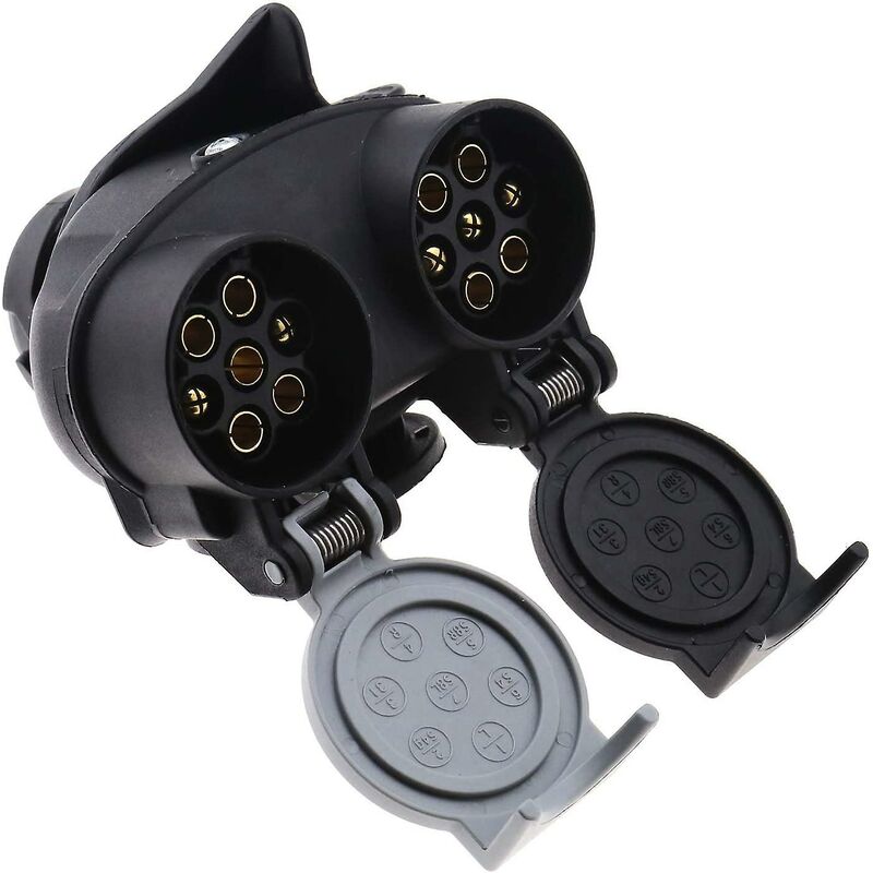 13 To 7 Pin Trailer Socket 12N 12S Dual Adapter Converter European Plug For Car Trailer Truck Towbar 12V Waterproof - Image 1