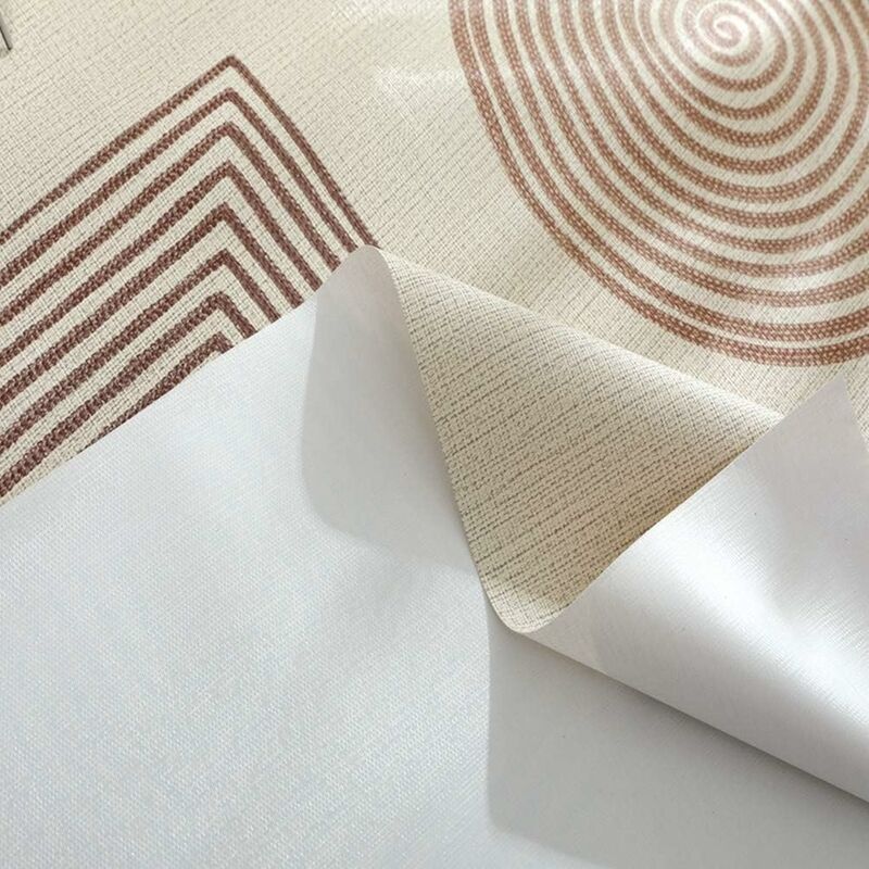 Rectangular Waterproof Pvc Tablecloth, 140 X 220Cm Plastic Table Cloth Stain And Oil Resistant, Beige Tablecloth For - Image 3