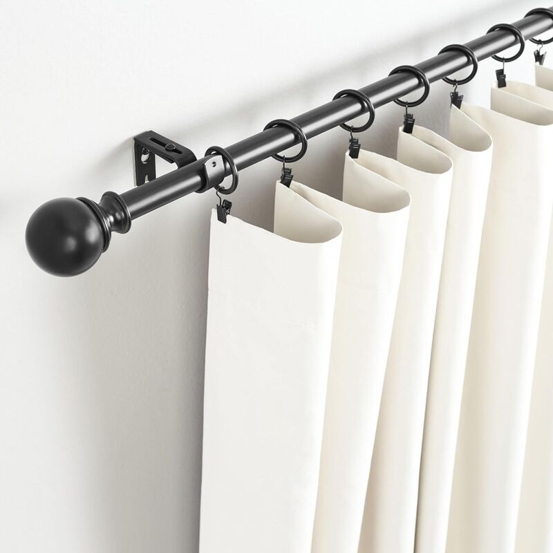Adjustable Curtain ROd Wall Bracket, 2 Pack, Black - Image 4