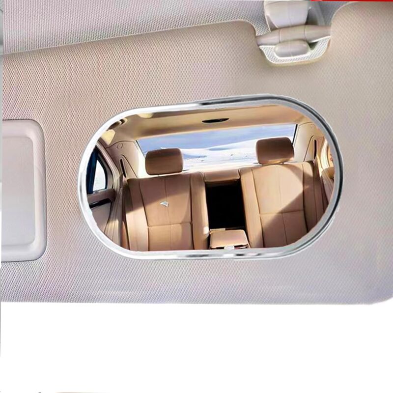 Car Sun Visor Mirror, Vehicle Makeup Mirror, Self-Adhesive Vanity Mirror For Truck, Suv (Oval) - Image 1