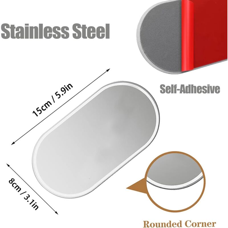 Car Sun Visor Mirror, Vehicle Makeup Mirror, Self-Adhesive Vanity Mirror For Truck, Suv (Oval) - Image 2
