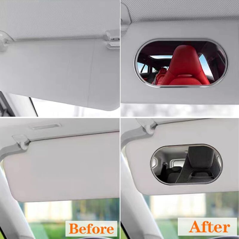 Car Sun Visor Mirror, Vehicle Makeup Mirror, Self-Adhesive Vanity Mirror For Truck, Suv (Oval) - Image 4