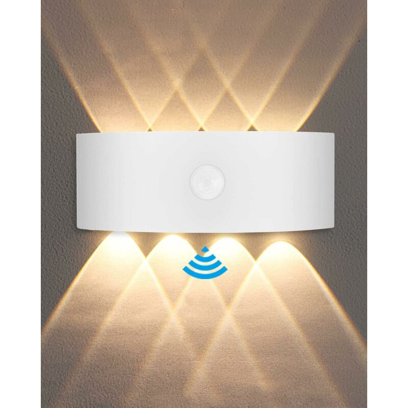 Outdoor Wall Light, 8W Indoor Motion Sensor Lamp, 3000K Warm White Bedroom Wall Light, Waterproof Ip65, Balcony, - Image 1