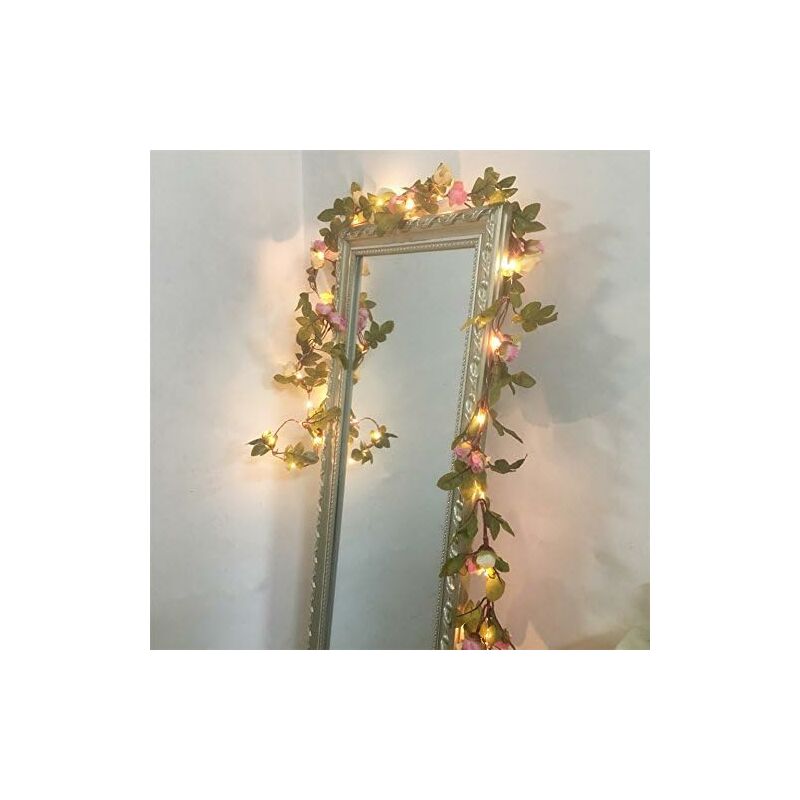 2 Meter 20 LED Flower Leaf String Lights Battery Operated Copper LED Fairy Lights For Wedding Party Event Decoration - Image 1