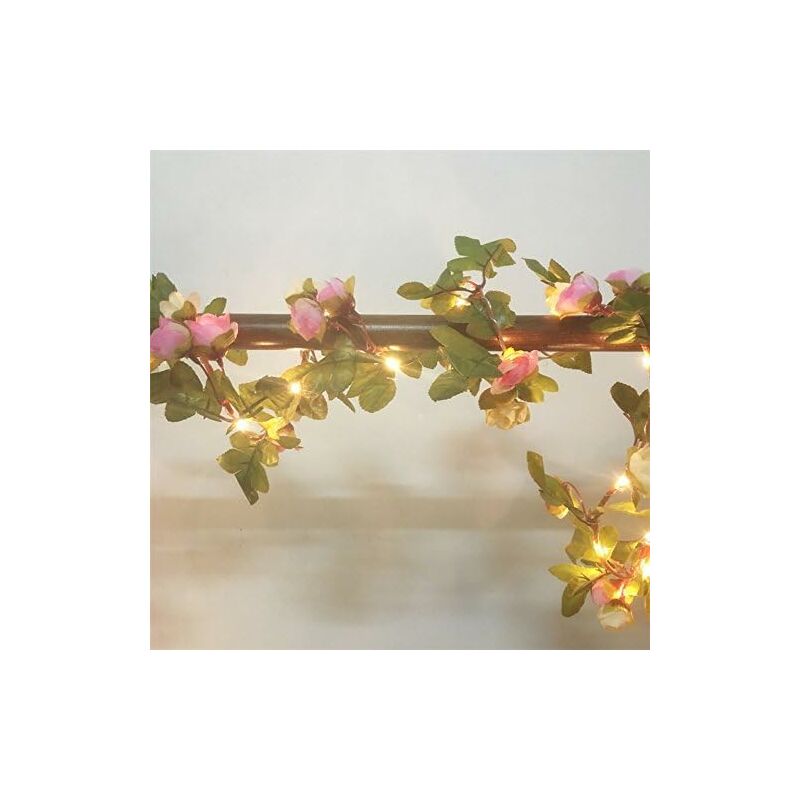 2 Meter 20 LED Flower Leaf String Lights Battery Operated Copper LED Fairy Lights For Wedding Party Event Decoration - Image 2