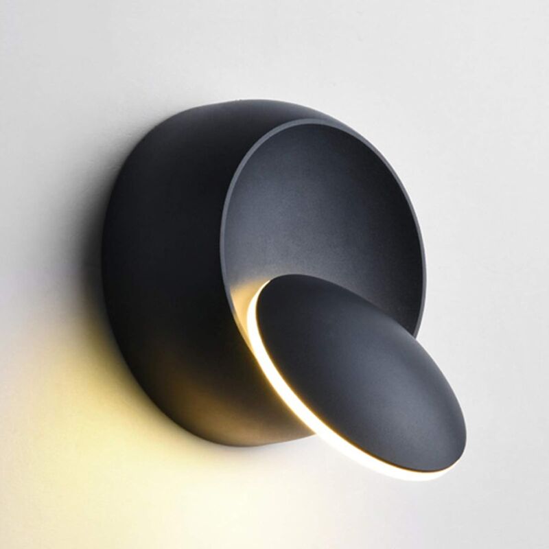 Indoor Wall Lights Warm White LED Wall Lamp 5W Modern Wall Light Warm White Creative Eclipse 2 In 1 Iron Wall Sconce - Image 1