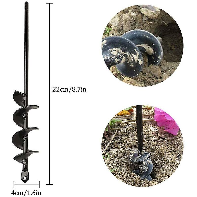 Garden Auger, Spiral Drill Gardening Tool For Planting Trees/Shrubs/Twist Drill/Planting Auger - 4×22Cm - Image 2