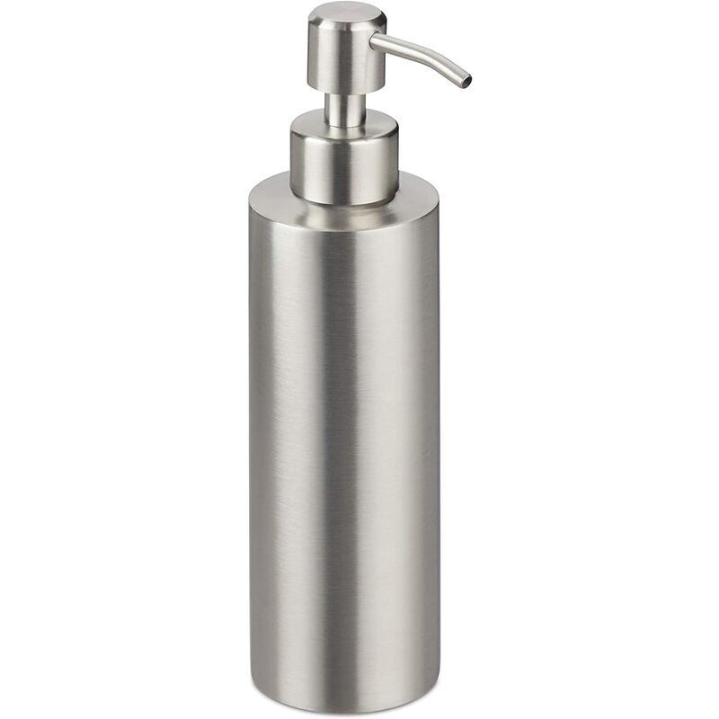Brushed Stainless Steel Refillable Soap Dispenser 350Ml Silver - Image 1