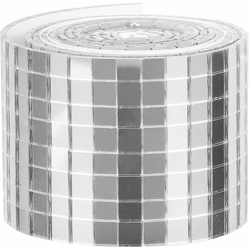 ROll Self Adhesive Glass Mini Square Silver Mirror Mosaic Tiles Sticker Mosaic Tiles Mirror Wall Sticker For Diy Crafts - Image 1