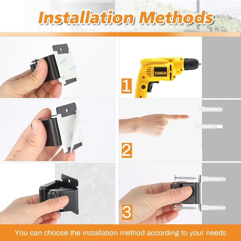6 Pieces Mop Holder, Wall Mounted Mop Hanger, Mop Holders For Bathroom, Kitchen, Garden, Garage, Office - Image 3