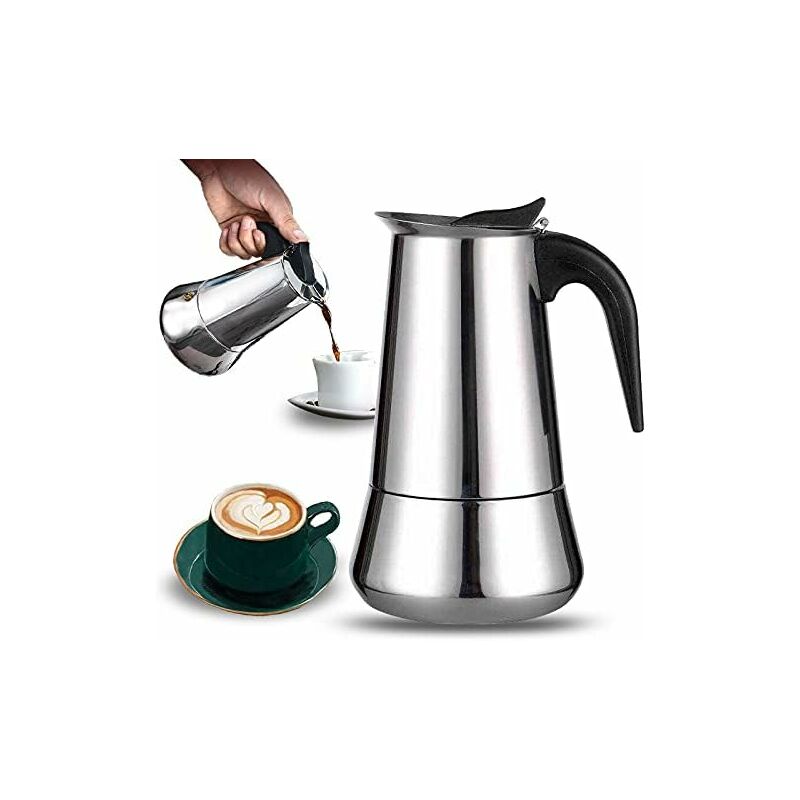 12-Cup Italian Coffee Maker In Stainless Steel, Suitable For All Types Of Hobs, 12 Cups - Image 1