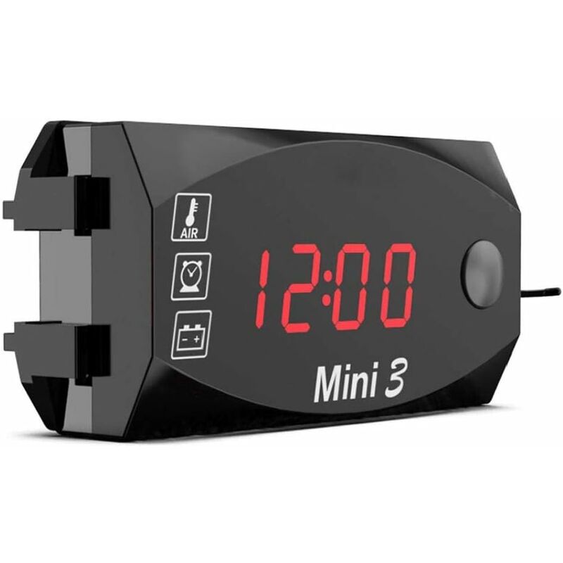 1Pc 12V Motorcycle Digital Clock Voltmeter Thermometer Motorcycle Refit Accessory 3 In 1 Electronic Meter For - Image 1
