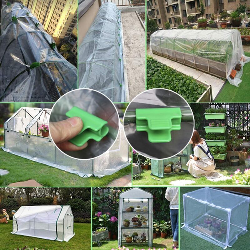 48 pcs Garden Hose Clips, Garden Shed Film Accessories, 16Mm Outer Diameter, Plant Stakes, Greenhouse Plastic Clips, - Image 2