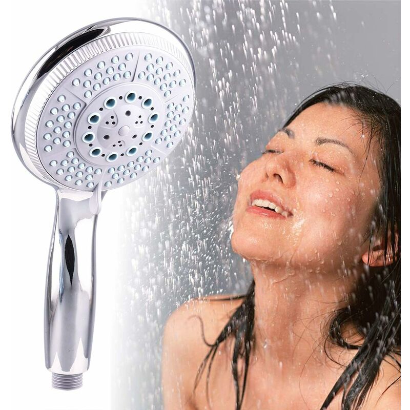 High Pressure Shower Head With 5 Adjustable Powerful Spray Modes, Universal Replacement Shower Head For Bathtub, 1/2