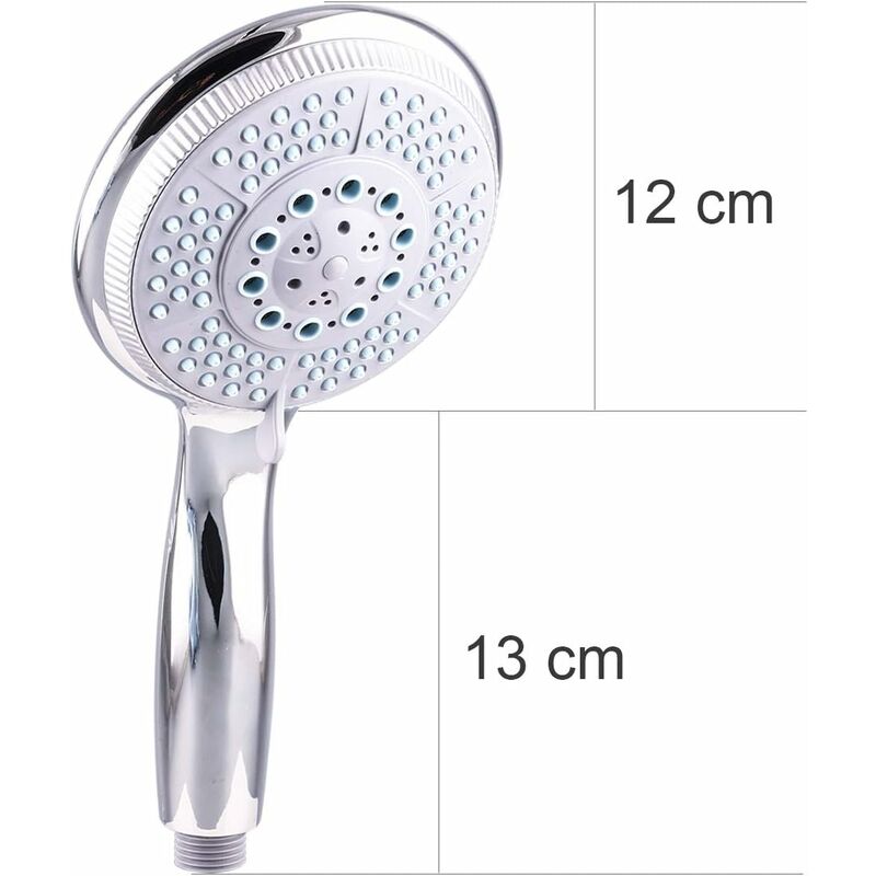 High Pressure Shower Head With 5 Adjustable Powerful Spray Modes, Universal Replacement Shower Head For Bathtub, 1/2